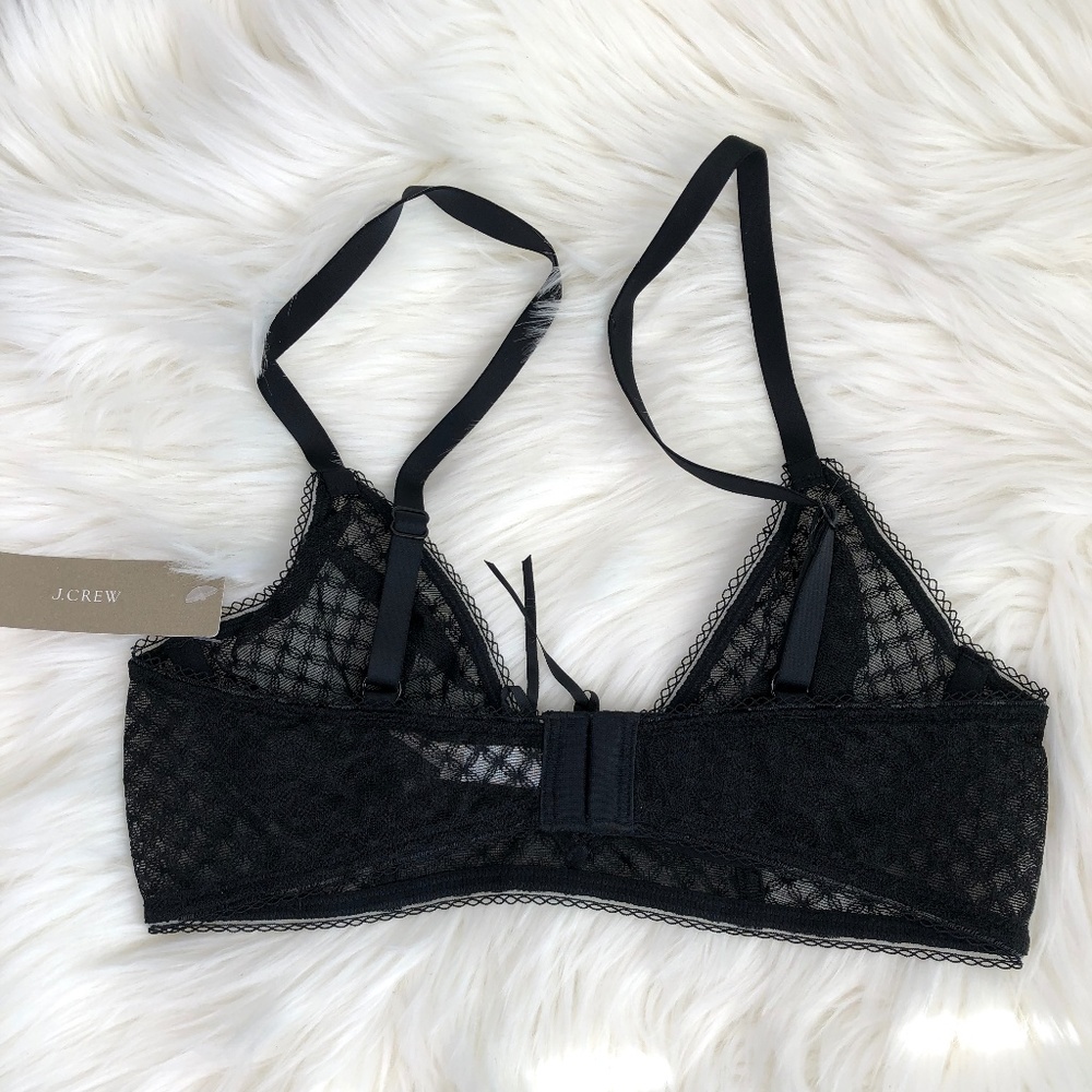 J. Crew Black Sheer Lace Sexy Underwire Bra 32 A - Picture 2 of 8
